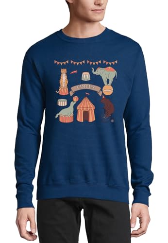 Pull en coton bleu marine The Circus Artist pour homme au style decontracte chic