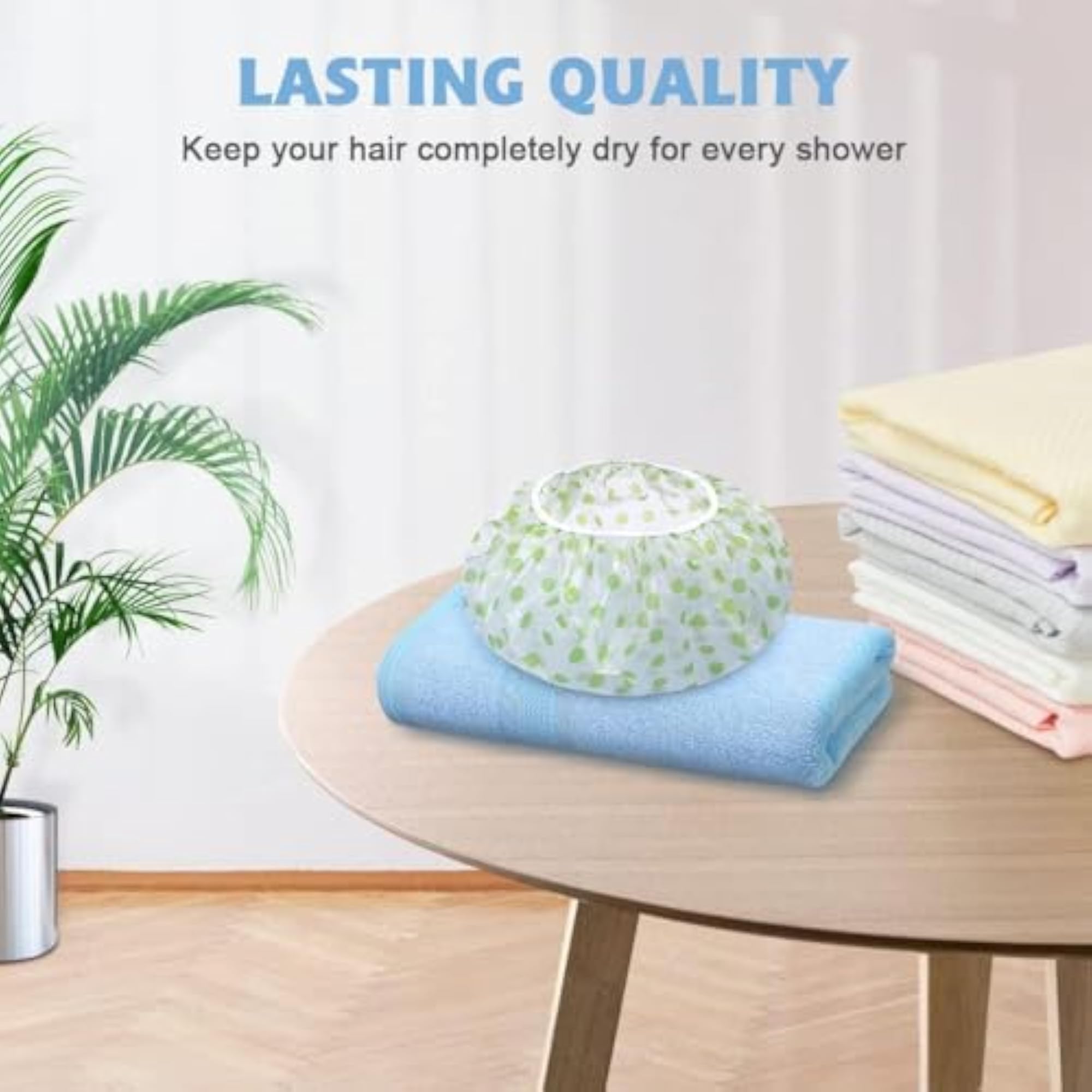 Shower Cap Set of 10 for Women, Reusable Waterproof
