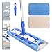 Price comparison product image MR.SIGA Professional Microfibre floor Mop for Hardwood, Laminate, Tile Floor Cleaning, Stainless Steel Telescopic Handle - 3 Reusable Microfibre Cloths and 1 Dirt Removal Scrubber included