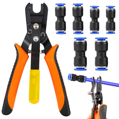 Air Line Removal Tool Pliers, Push to Connect Fittings Disconnect Tool for Air Hose, Quick Connect Pneumatic Fitting Release Plier for Automotive & Industrial Use (6Pcs Pneumatic Fitting)