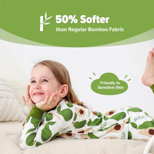 Image of Kids 2-Piece Soft Bamboo Viscose Clothing Set, Long Sleeve Top & Pants, Everyday Outfit for Toddler Boys & Girls
