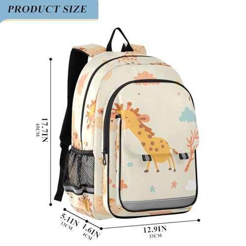 kid purse backpack 8-12： modern bookbags for youth in assorted colors - cartoon Giraffe yellow cute2