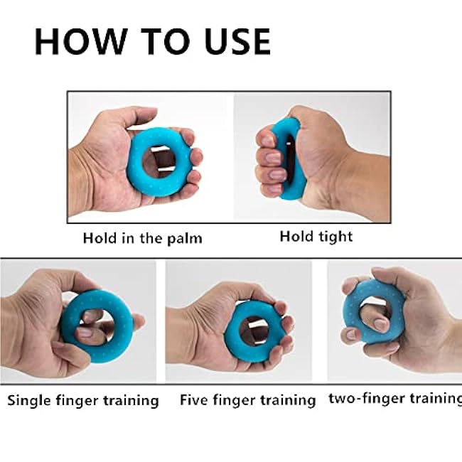 3 Resistance Levels Hand Grip Strengthener, Grip Strength Trainer, Finger Exerciser, Forearm Exerciser Trainer Workout Equipment for Stress Relief