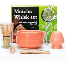 Matcha Whisk Set,7pcs Pink Matcha Set includes Matcha Bowl 19 oz,Bamboo Matcha Whisk and Matcha Scoop,Matcha Whisk Holder,Stainless Steel Sifter,Tea Making Tools,Matcha Kit Gift for Matcha Lovers