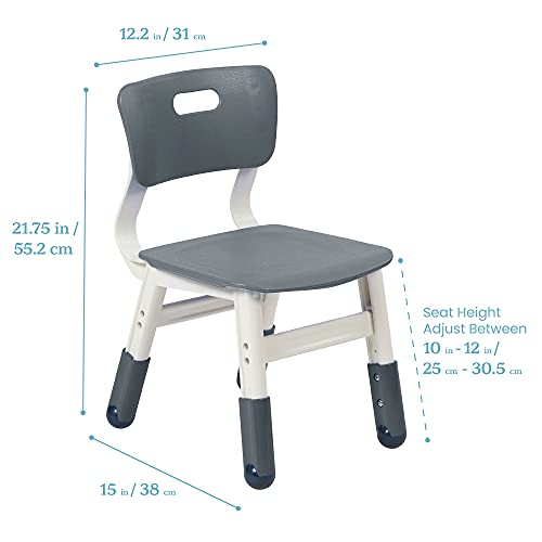 Ecr4Kids Classroom Plastic, Kids Adjustable Seat Height Chairs, Grey #TOP1