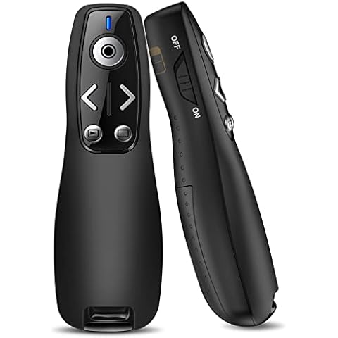 Presentation Clicker Wireless Presenter Remote for PowerPoint, RF 2.4GHz USB Powerpoint Clicker with Hyperlink & Volume Control PowerPoint Slide Advancer for Mac, Computer, Laptop Cover
