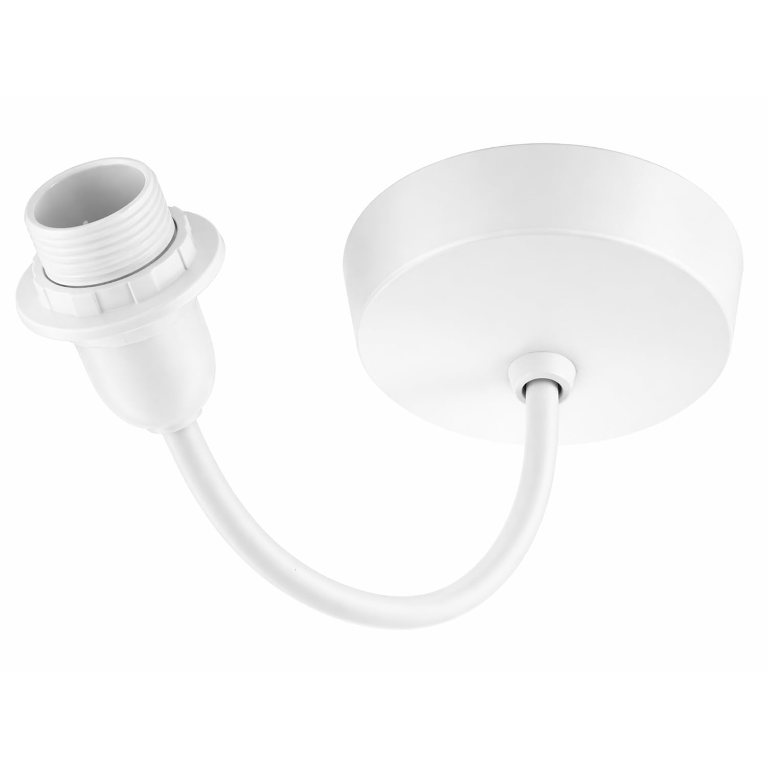 6″ Pendant Light Set with B22 Bayonet Lamp Holder – White Ceiling Rose & Cable Entry – 6A Pre-Wired Lighting Fitting
