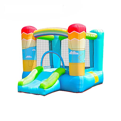 doctor dolphin Inflatable Bounce House for Kids, Bouncy House with Blower Indoor Outdoor, Jumping Bouncer with Castle Slide for Children Party (Hot-air Balloon Theme)