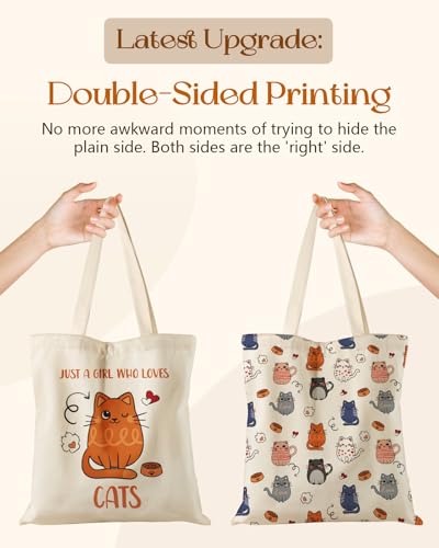 Image of Miss Adola Cute Canvas Tote Bag for Women Girls - Animal Lover Aesthetic Bags with Magnetic Buckle and Zipper Inner Pocket