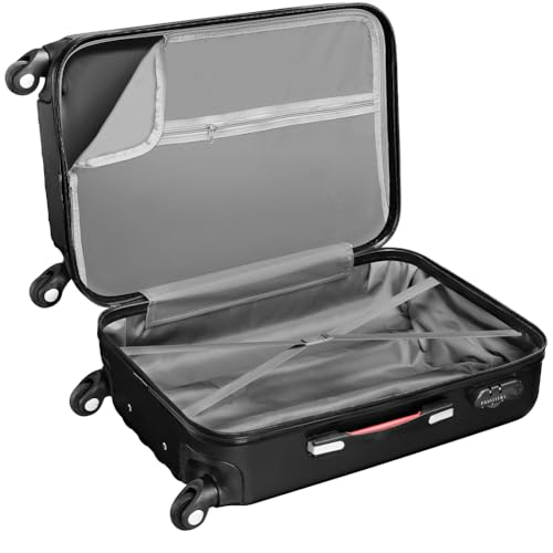 Provitera Set 3 Valigie Rigide In Abs, Valigia M-L-XL E Beauty Case, Manico Telescopico E Ruote Easy Roll, Lucchetto Serratura A Codice, Trolley Resistenti Da Viaggio, Bagaglio A Mano (3 + 1 Nero) - 3