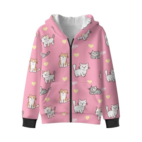 Girls Oversized Full Zip Hoodie Casual Long Sleeve Sweatshirts for Kids Winter Jackets with Pockets 6-164