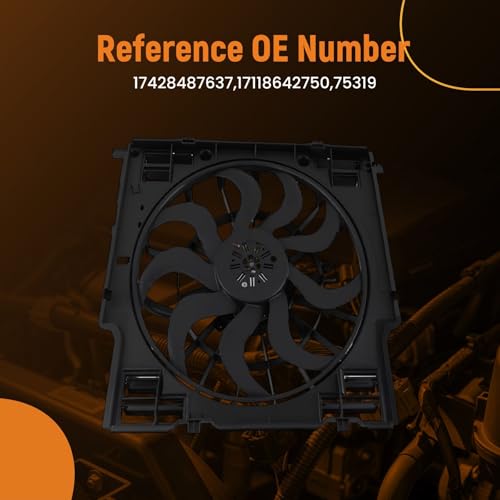 Image of maXpeedingrods Radiator Fan Assembly with Shroud for BMW G01 X3 2018-2023, G02 X4 2019-2023 2.0L, 17428487637 17118642750 75319