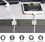 100pcs Adhesive Cable Clips, Cable Management Clips Wire Holder Clip Cable Wall Clips Cable Organizer for Car Office and Home (White）