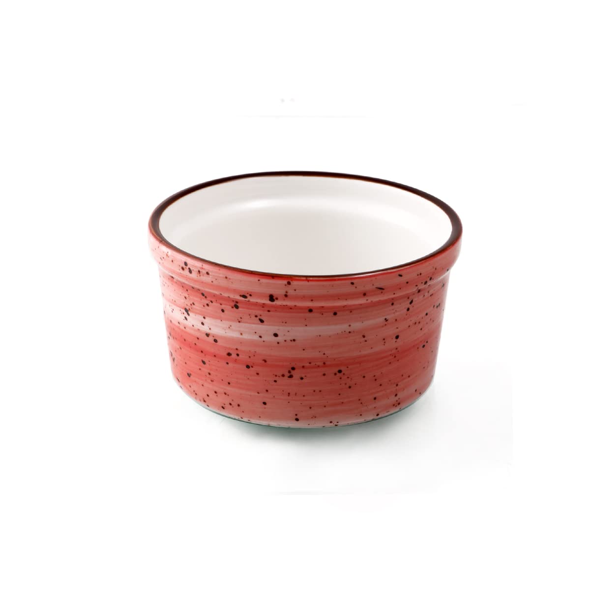 Color Glaze Porcelain Lined Ramekin, 9 cm Size, Red