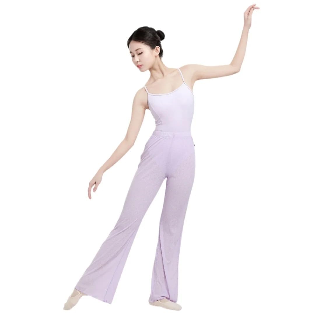Pantalones de Baile Acampanados de Cintura Alta for Mujer, Pantalones Modernos de Ballet Finos y Suaves