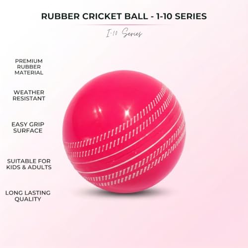 Image of I-10 Rubber Cricket Ball for Practice and Training | Synthetic Rubber Cricket Ball | High Bounce Cricket Practice Ball | Indoor Outdoor Use | Durable Cricket Coaching Ball | 110-120 g | Pack of 3