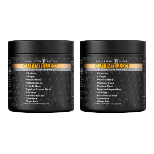 Formulation Factory Gut Intellect 10-in-1 Microbiome Supplement, Prebiotics, Probiotics, Postbiotics,