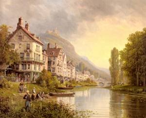 Peinture à l'huile de Kuwasseg reproduction haut de gamme d'un paysage d'art