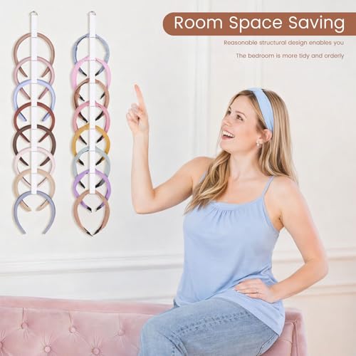 Floruvia 3er Set Haarband Halter Organizer für Mädchen,Hängender Haarband Aufbewahrung, Weißes Haarreifen Display Organizer für Schlafzimmer&College Dorm Dekor
