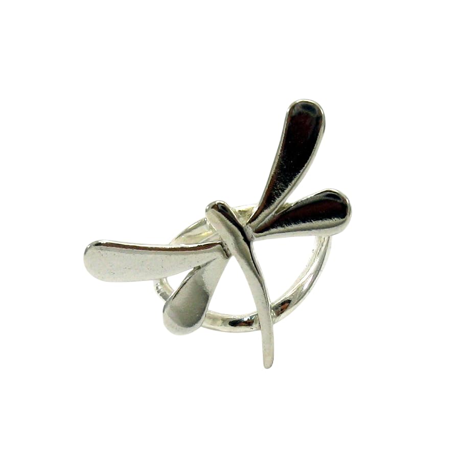 Bague en argent massif 925 libellule taille ajustable R001395 pour femme