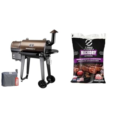 Z GRILLS 450 Sq in Pellet Grill & Smoker Bundle with 20lbs 100% All-Natural Hardwood Hickory BBQ Wood Pellets