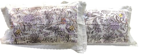 Image of VHC 100% Cotton Lace Pillow Cover /Case Set (Pack of 2)-Maroon (Lavender Bloom)