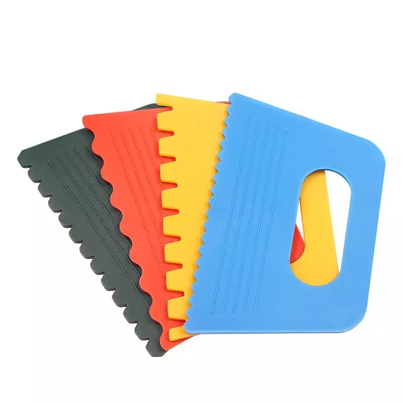 4 Pcs Plastic Paint Scrapers for Water, Oil & Painting Paint, Texture Design Tool, Clay Texture Design Tool Art, 15 x 7 cm(Pack of 4, Multi-colors)
