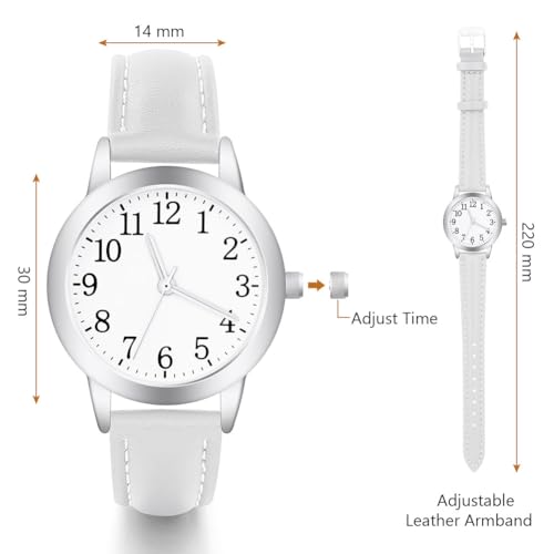 Vicloon Women's Watch Analog Quartz, Leather Strap Easy Read Tone Premium Fashion Wrist for Women Ladies Girls - Image 3