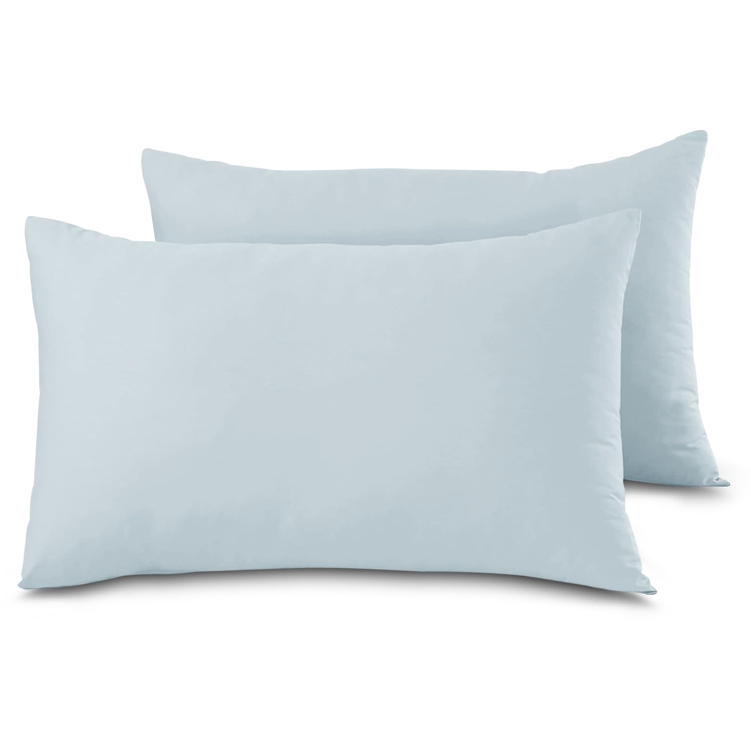 Housewife Pillow Cases 2 Pack Bedroom | Pillow Covers | Polycotton Plain Dyed Housewife Bedding Pillowcases Pair With Envelope Closure - 48X74Cm (Sky Blue) — image 1