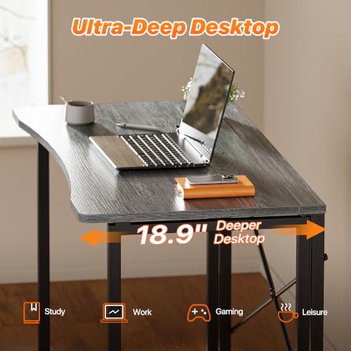 Image of Huuger Folding Desk for Small Spaces, 39.4 Inch Foldable Computer Table