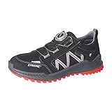 RICOSTA Jungen Low-Top Sneaker REEN,Kinder Halbschuhe,lose Einlage, TEX,BOA,Laufschuhe,schnürschuhe,atmungsaktiv,schwarz (090),38 EU