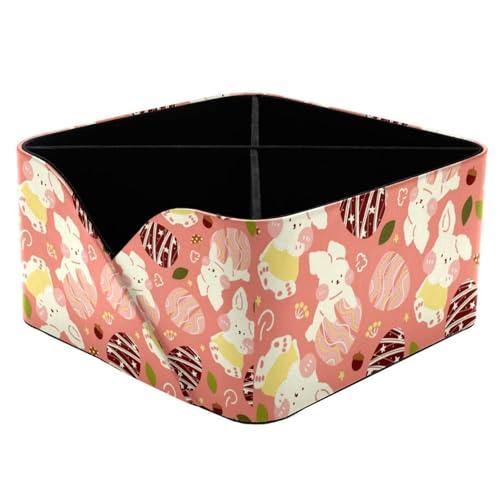 Porte-stylo rectangulaire Happy Easter de bureau à double compartiment imprimé pâques - 2