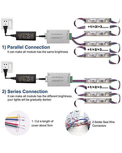 Pomelotree Led Storefront Lights For Business Waterproof Decorative Light For Advertising Letter Signs 4 Set 5050 Smd Window Strip 40Ft 80 Pieces Led Module Lights thumb #6