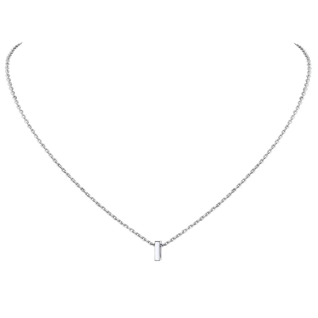 Suplight925 Sterling Silver Cubic Zirconia Initial Necklaces, Dainty A-Z Alphabet Letter Pendant Necklace for Women Girls (with Gift Box)