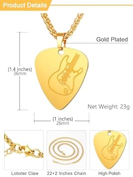 Gitaar Plectrum Ketting, Metalen Gitaar Bas Pick Plectrum Ketting Gitaar Hanger Muziek Sieraden Gepersonaliseerde Plectrums Geschikt voor Mannen Gitaar Plectrum Ketting, Metalen Gitaar Bas Pick Plectrum Ketting Gitaar Hanger Muziek Sieraden Gepersonaliseerde Plectrums Geschikt voor Mannen