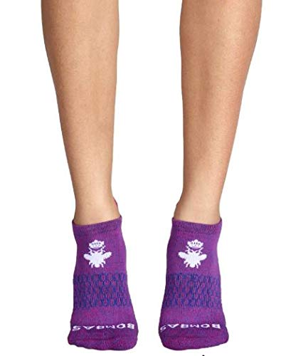 Bombas Women's Grippers Ankle Socks, (Purple, Medium)