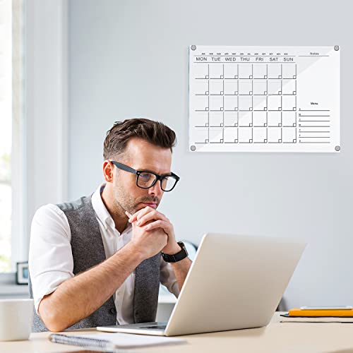 Acrylic Dry Erase Calendar For Wall, 15.7X12 Inch Clear Acrylic Wall Calendar White Board Calendar For Weekly Planner Office Classroom #TOP7