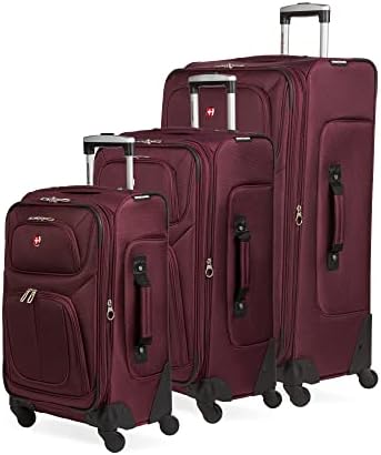 SwissGear Sion Softside Expandable Luggage, Merlot, 3 Piece Set (21/25/27) SwissGear Sion Softside Expandable Luggage, Merlot, 3 Piece Set (21/25/27)