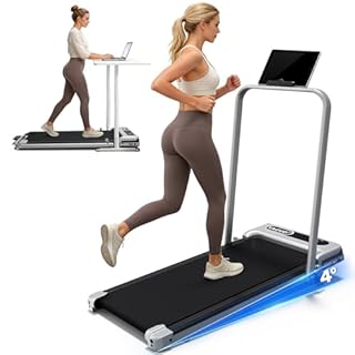 Yagud Walking Pad with 8% Incline, 3 in 1 Treadmill for Home & Office, 2.5HP Under Desk Treadmill with Handle, Portable Treadmill with Remote Control & Led Display, No Installation