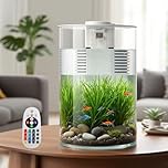 YISITONG Fish Tank, 3 Gallon Aquarium Starter Kit with Filter and LED Lighting (17 Color Choices), 360 View Aquarium for Small Fish Quiet Desktop Aquarium for Home, Office Best Gifts
