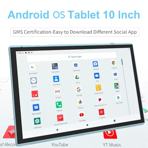 Image of 10 Inch Tablet With Tablet protective Case and Stylus, Android 15 Tablets, 8GB RAM 32GB ROM /1TB Expansion, 8H 6000mah Battery Wifi Bluetooth 10.1 inch IPS HD Touchscreen 2MP+8MP Dual Camera Tablets Blue.