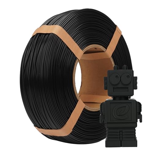 eSUN PLA Refill Filament 1.75mm, Spulenloses 3D Druck Filament Maßgenauigkeit +/- 0.05mm, 1KG Spule (2.2 LBS) Speedy PLA Filament für Hochgeschwindigkeitsdrucker, Schwarz