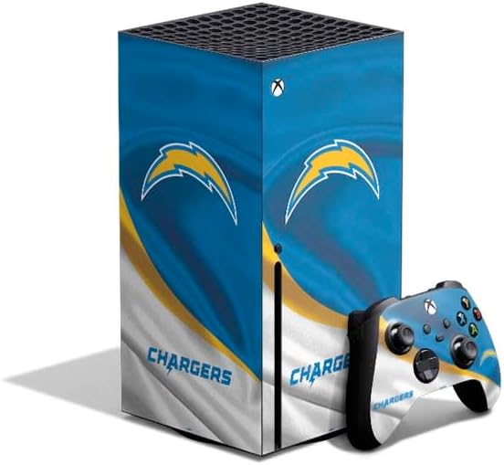 Skinit Decal Gaming Skin Compatible with Xbox Series X Bundle - Officially Licensed NFL Los Angeles Chargers Retro Logo Design