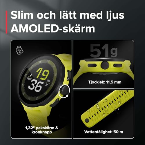 SUUNTO Run GPS Laufuhr, 1,32 AMOLED-Touchscreen, Leichtgewicht, Multisport, Aktivitätentracker, Präzises GPS, Herzfrequenz-/Schlaf-Tracking, 12 Tage Akkulaufzeit, 4GB Offline-Musikspeicher