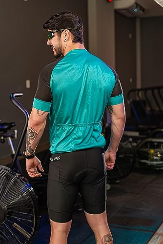 Conjunto de Ciclismo Masculino Camisa e Bermuda de Gel Bike Pedal Mtb (Capri, G)