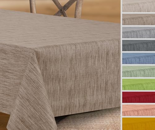 Wachstuchtischdecke rund oval eckig, Georginias Tischdecke abwischbar, Farbe und Größe wählbar (Eckig 100x140 cm Braun)