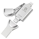 Apple MFi 認証iPhone USBメモリ128GB メモリライトニング 3 in 1 バックアップ写真保存 アイフォン USB-C Lightning USB3.0 アイフォンタイプC データ容量不足解消スマホ用メモリ 外付け 転送保存Android iPhone 16 15 14 13 12 11 X 8 iPad PC (128GB)