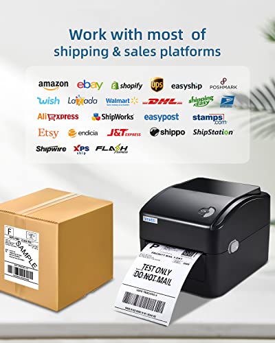 Vretti Bluetooth Thermal Label Printer, Wireless 4X6 Shipping Label Printer For Small Business & Shipping Package, Thermal Printer Compatible With Usps Etsy Amazon Windows, Mac, Iphone, Android #TOP6