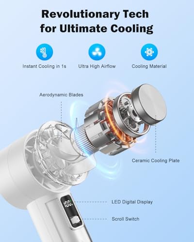 Image of AMACOOL Handheld Fan with Ice Cooler, Mothers Day Gifts for Mom Her Women Girl, Mini Portable Cooling Fan, Small Yet Powerful, Personal Hand Fans for Men Travel Essentials Beach Outdoor Makeup