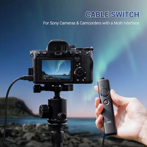 Image of JJC Wired Remote Control Shutter Release for Sony HDR-CX405 CX440 CX455 | for Sony CX900 FDR-AX30 AX33 AX43 AX53 AX100 AX700 A7R V A7 IV A7S III A6600 ZV-1 & More Camera Camcorder with Multi-Terminal